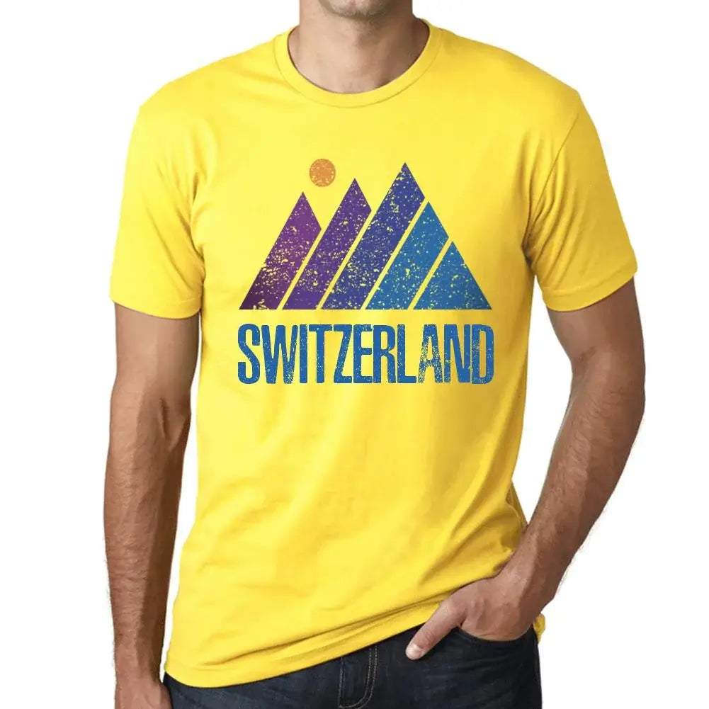 Men's Graphic T-Shirt Mountain Switzerland Eco-Friendly Limited Edition Short Sleeve Tee-Shirt Vintage Birthday Gift Novelty