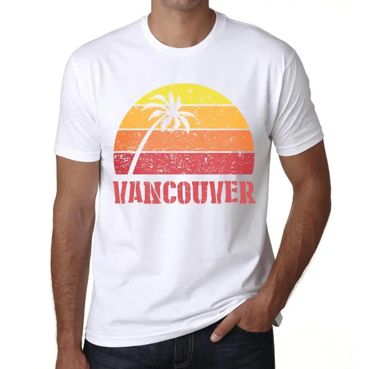 Men's Graphic T-Shirt Palm, Beach, Sunset In Vancouver Eco-Friendly Limited Edition Short Sleeve Tee-Shirt Vintage Birthday Gift Novelty