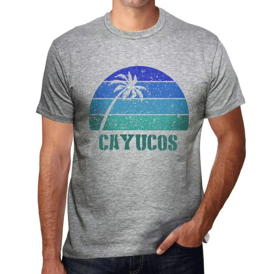 Men's Graphic T-Shirt Palm, Beach, Sunset In Cayucos Eco-Friendly Limited Edition Short Sleeve Tee-Shirt Vintage Birthday Gift Novelty