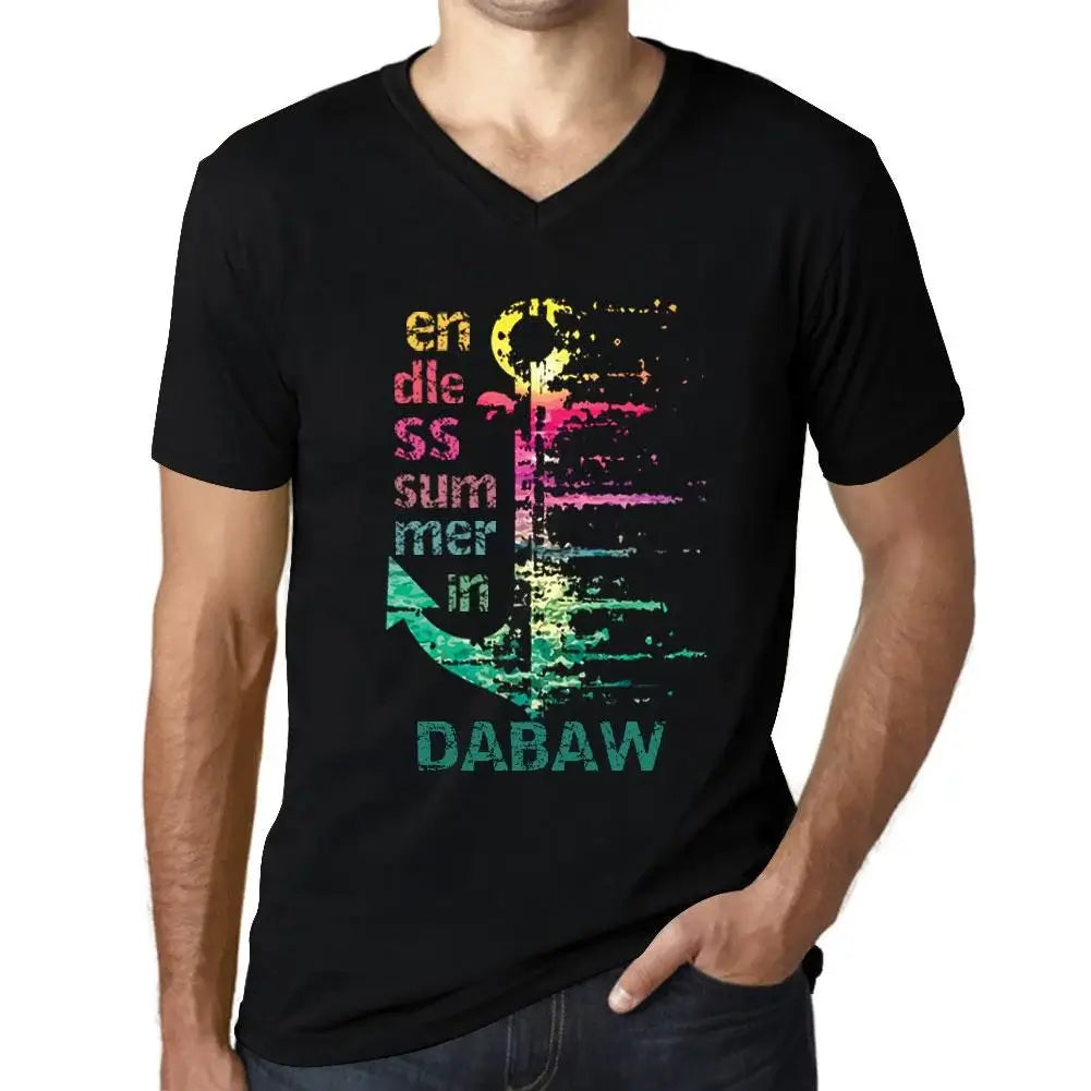Men's Graphic T-Shirt V Neck Endless Summer In Dabaw Eco-Friendly Limited Edition Short Sleeve Tee-Shirt Vintage Birthday Gift Novelty