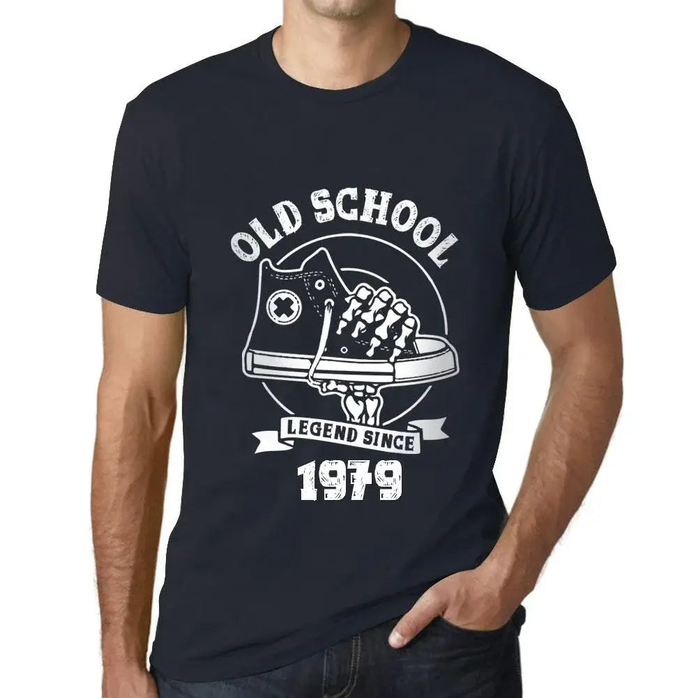 Men's Graphic T-Shirt Old School Legend Since 1979 45th Birthday Anniversary 45 Year Old Gift 1979 Vintage Eco-Friendly Short Sleeve Novelty Tee