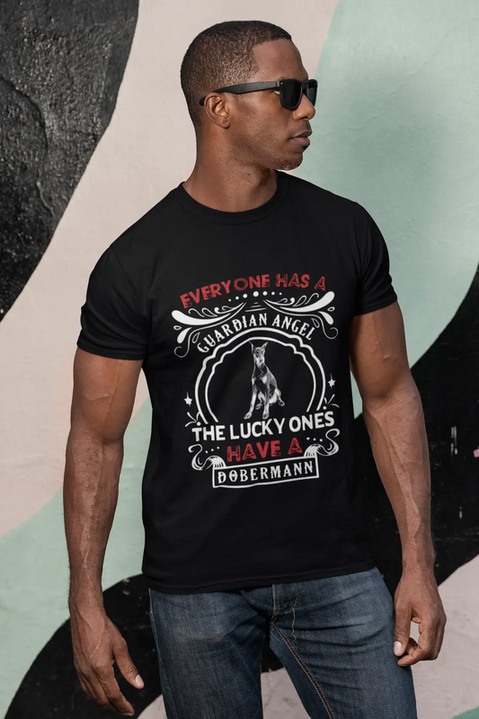 Men's Vintage Tee Shirt Graphic T shirt Dobermann Dog Deep Black