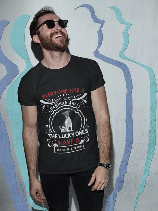 Men's Vintage Tee Shirt Graphic T shirt Jack Russell Terrier Dog Deep Black Round Neck