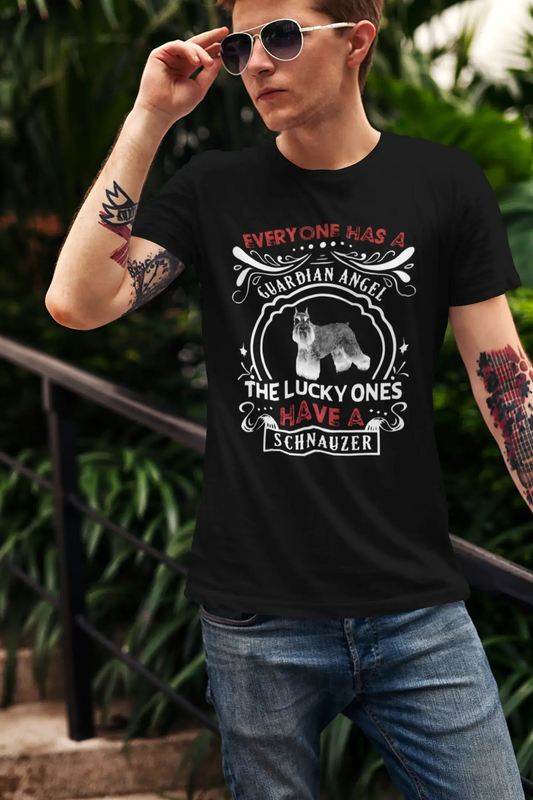 Homme T-Shirt Graphique Imprimé Vintage Tee Schnauzer Dog Noir Profond