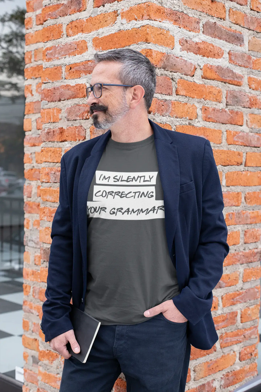 Men's Graphic T-Shirt I'm Silently Correcting Your Grammar Mouse Grey