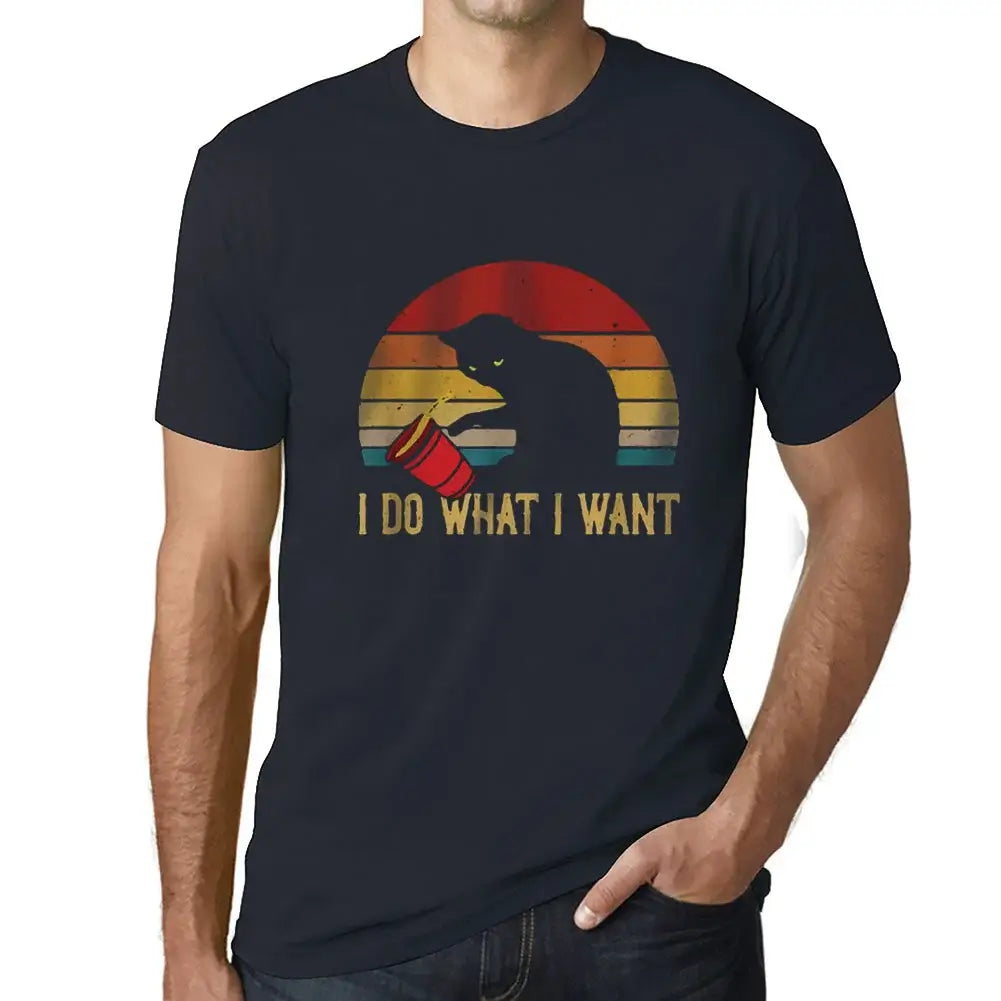 Men's Graphic T-Shirt I Do What I Want Cat Sunset Eco-Friendly Limited Edition Short Sleeve Tee-Shirt Vintage Birthday Gift Novelty