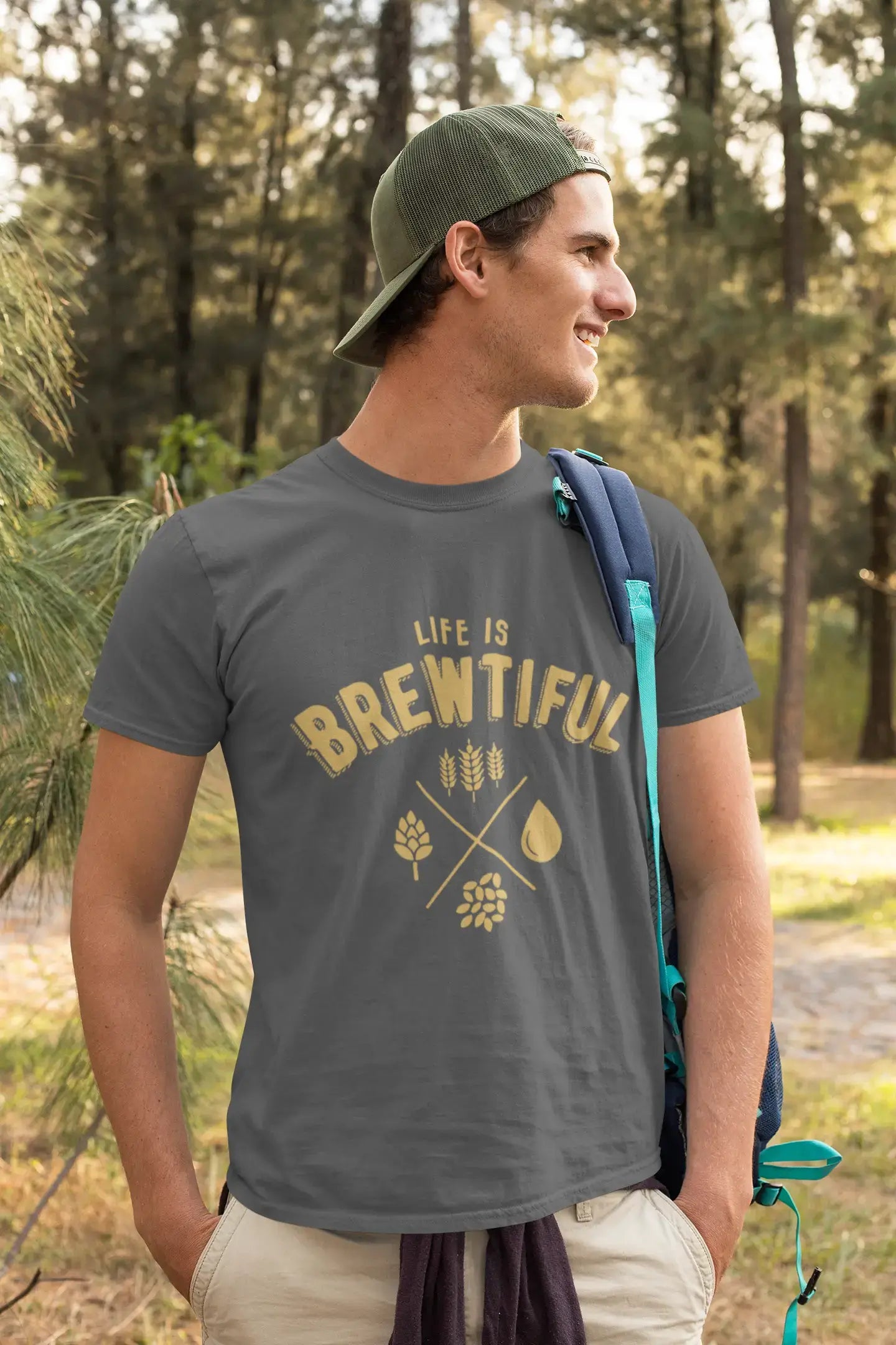 Graphic Unisex Life is Brewtiful T-Shirt Beer Casual Men's Tee Denim