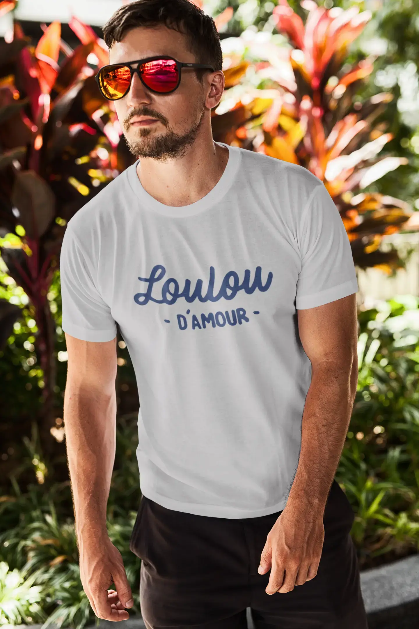 Ultrabasic - Graphique Homme Loulou d'amour T-Shirt Blanc Lettre