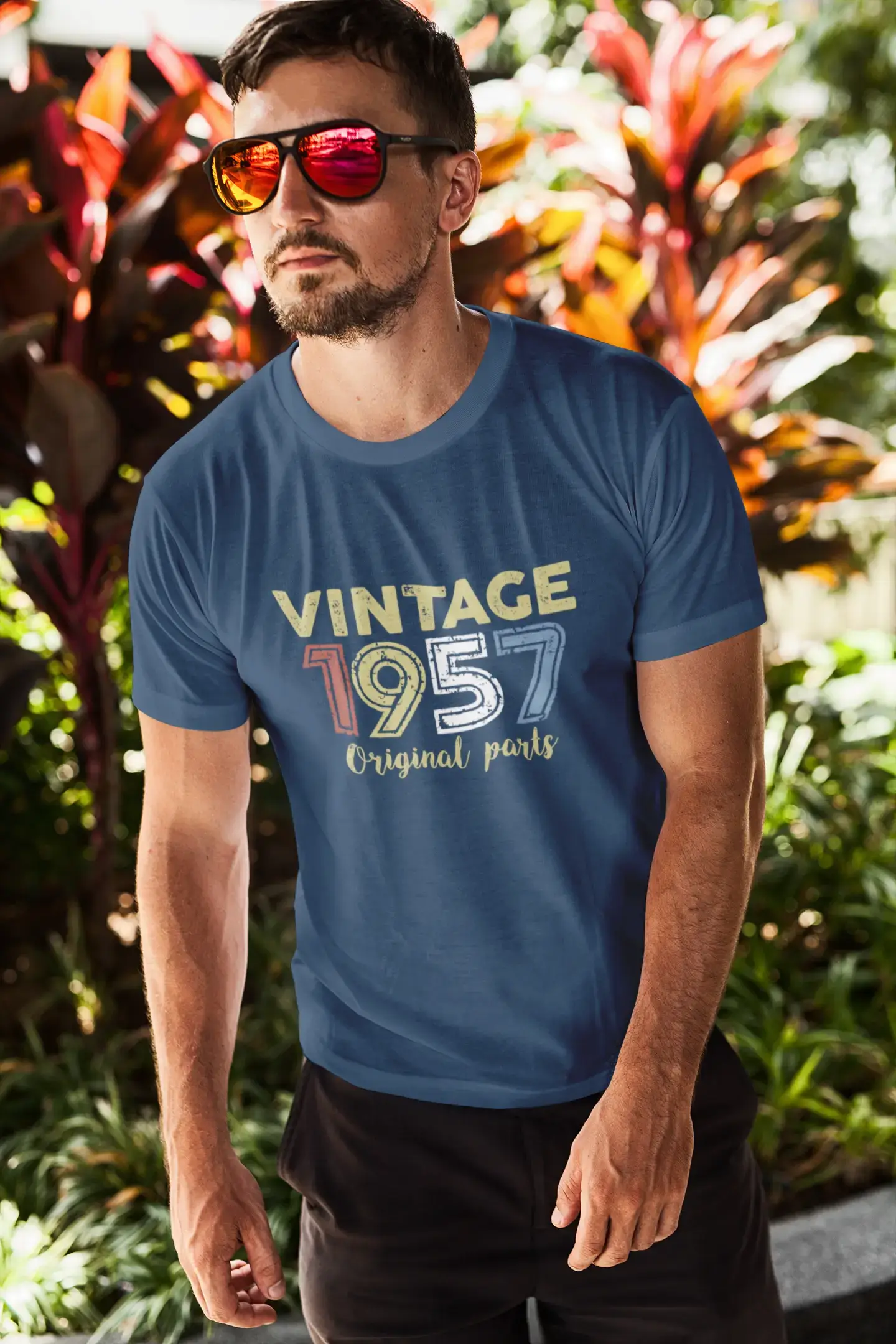 ULTRABASIC - Graphic Printed Men's Vintage 1957 T-Shirt Denim