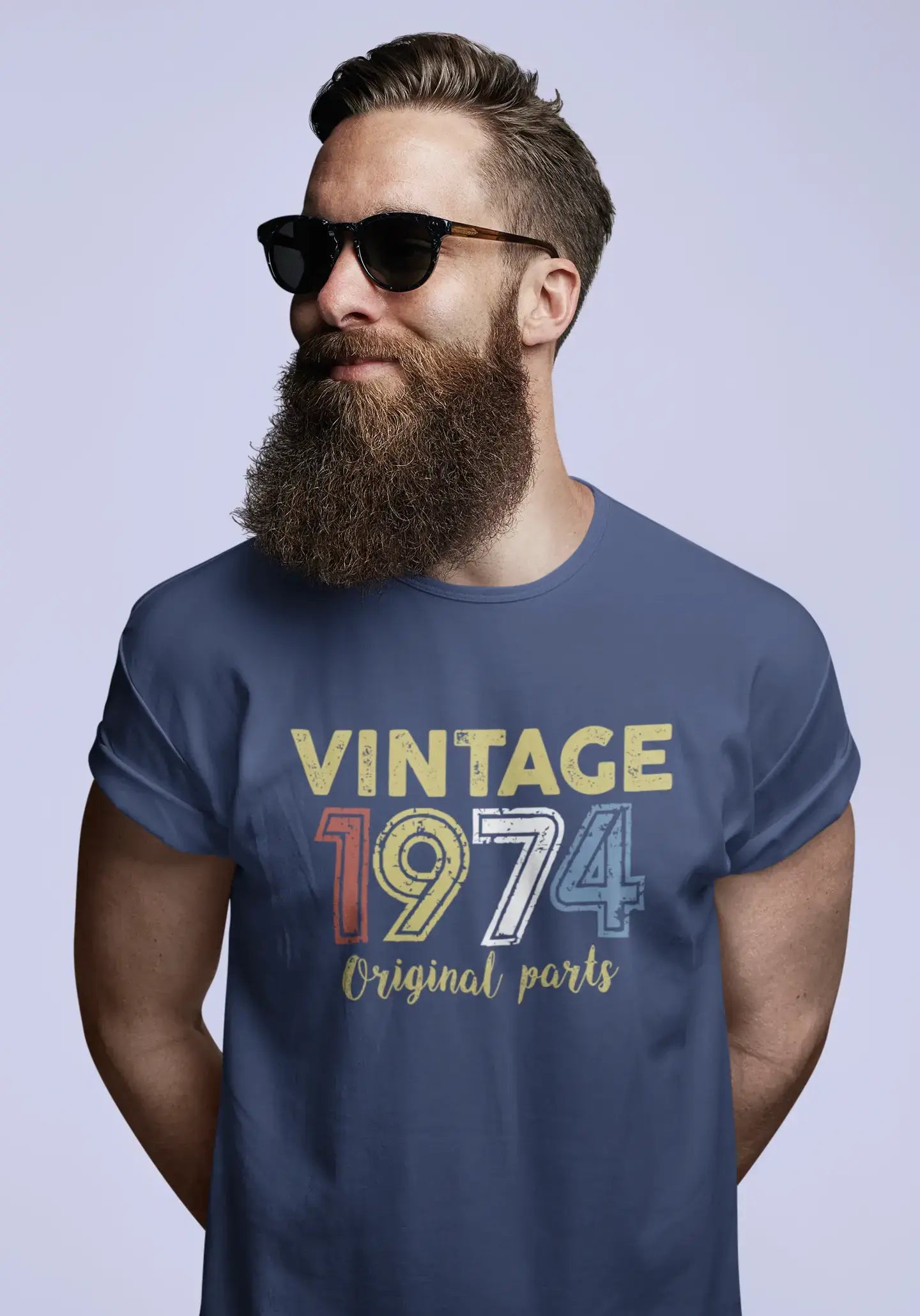 ULTRABASIC - Graphic Printed Men's Vintage 1974 T-Shirt Deep Black