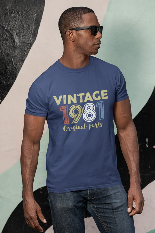 ULTRABASIC - Graphic Printed Men's Vintage 1981 T-Shirt Navy