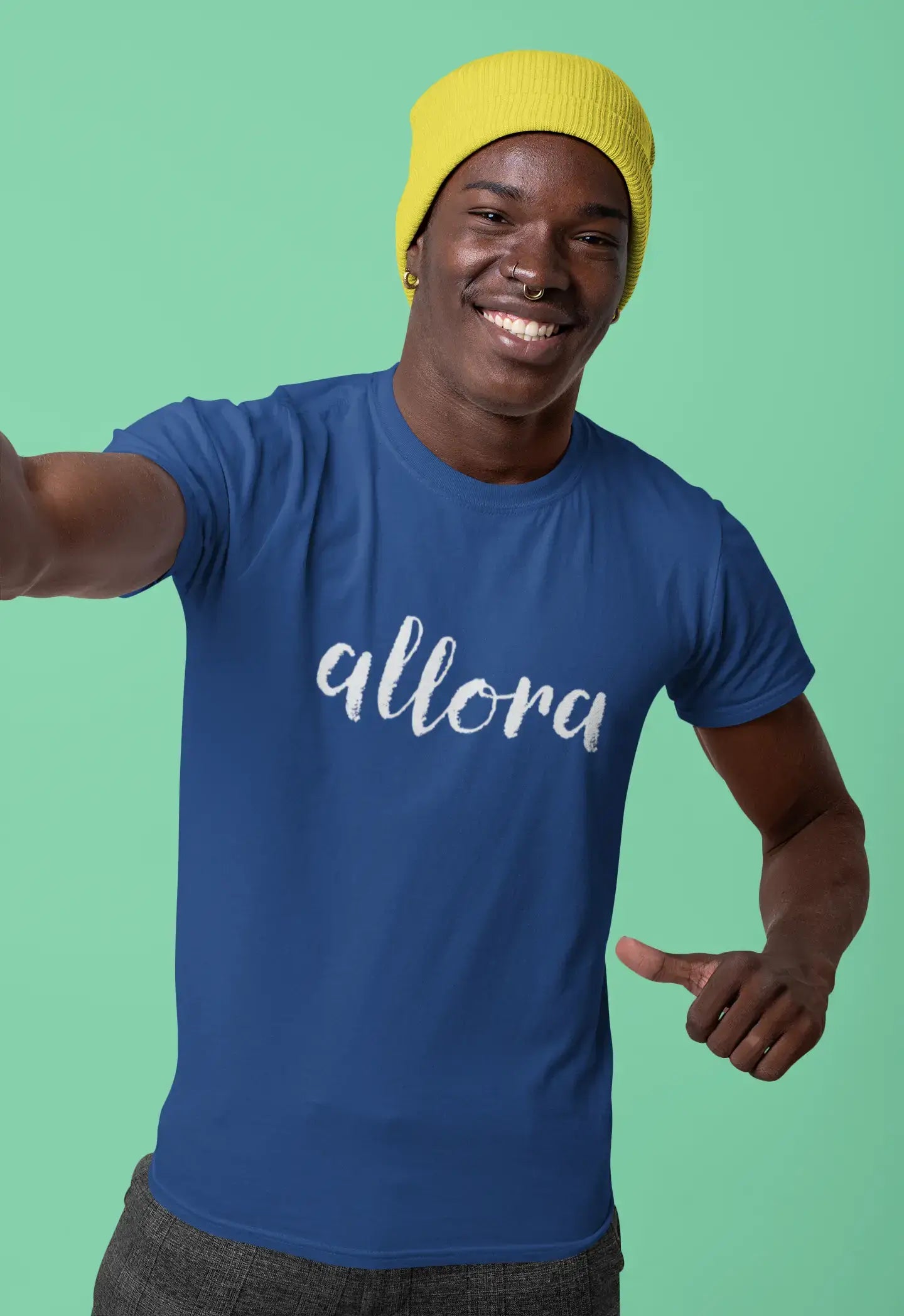 ULTRABASIC - Graphic Printed Men's Allora T-Shirt Royal Blue