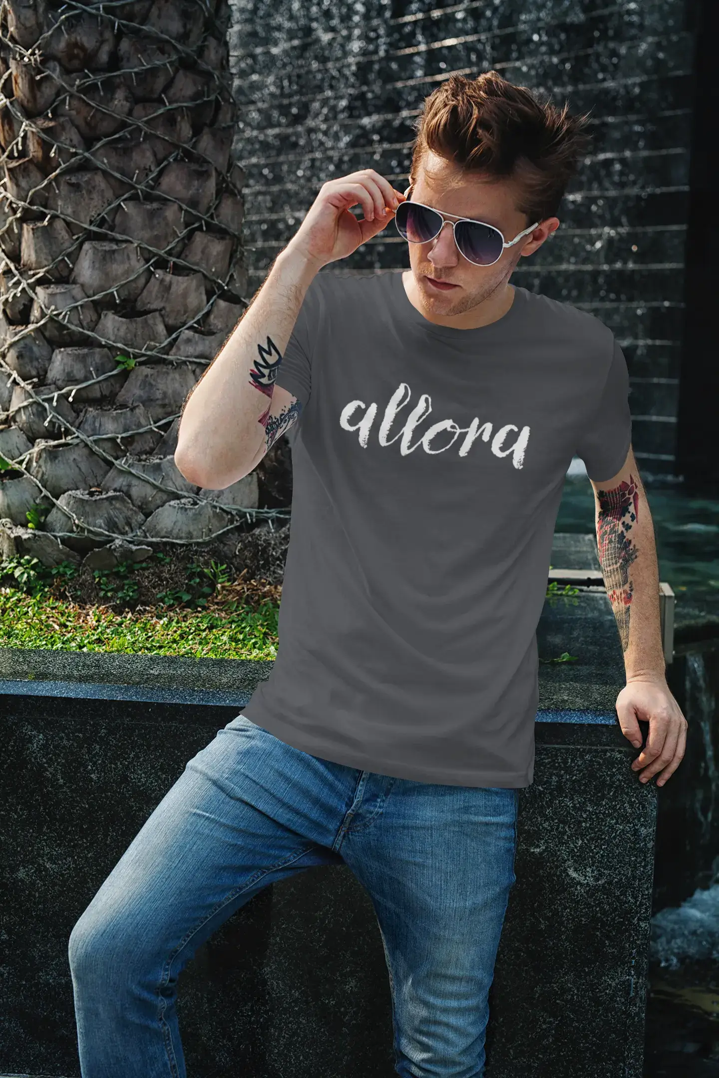 ULTRABASIC - Graphic Printed Men's Allora T-Shirt Orchid Pink