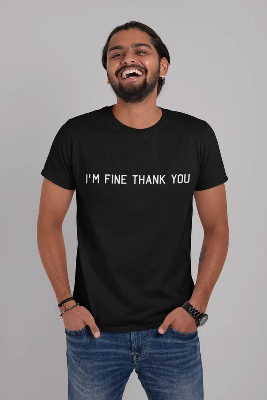 ULTRABASIC - Graphic Men's I'm Fine Thank You Print Wtih Black Letter Navy