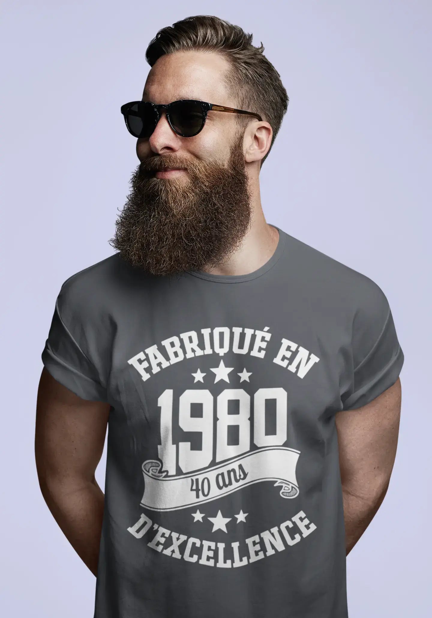 Ultrabasic® Fabriqué en 1980, 40 Ans d'être Génial T-Shirt Blanc Ch