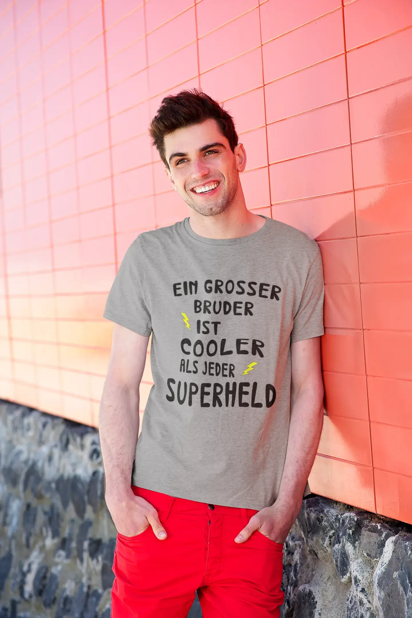 Men's Graphic T-Shirt Grosser Bruder Cooler Superheld Idea Gift