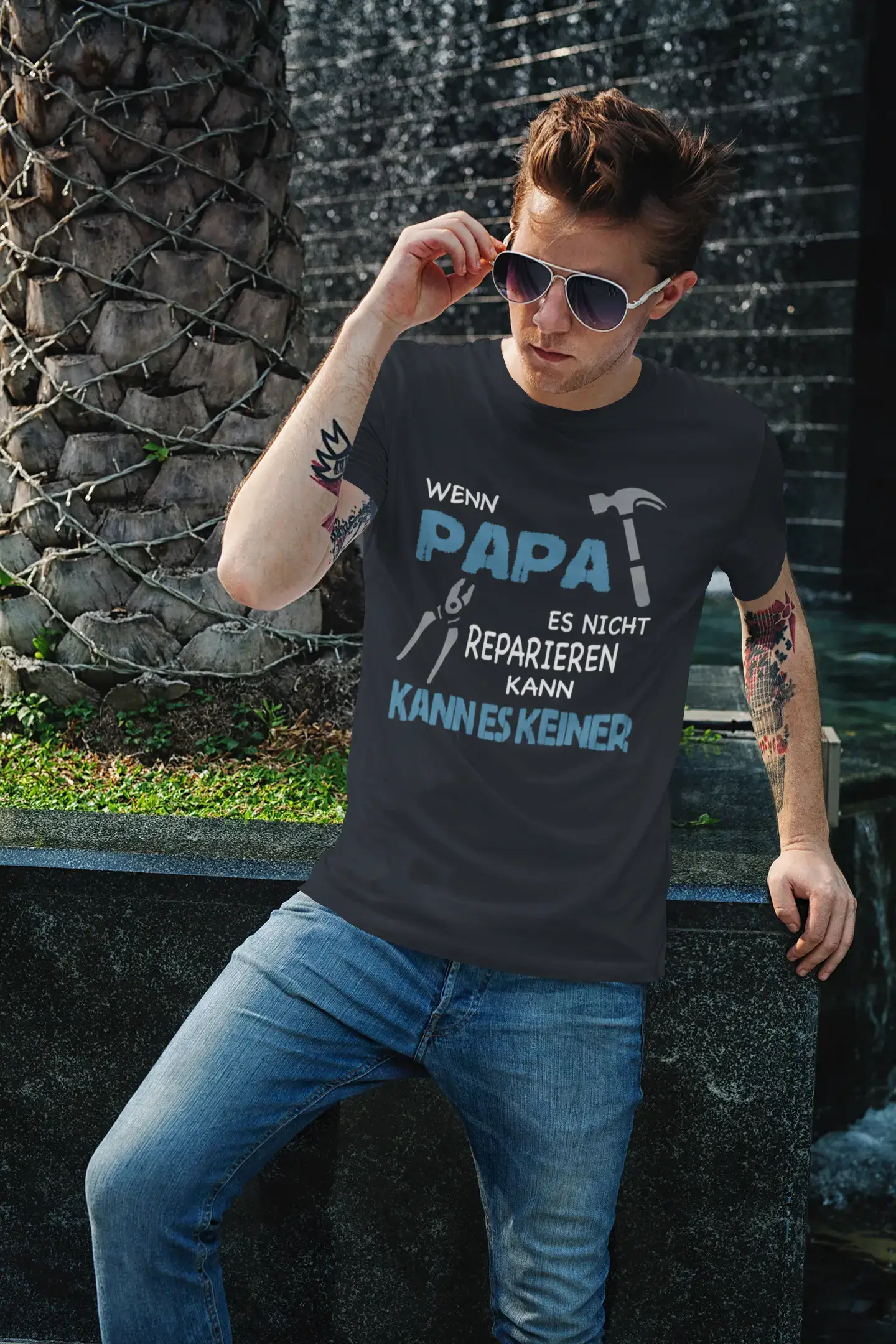 Men's Graphic T-Shirt Wenn Papa es Nicht Reparieren kann Gift Idea