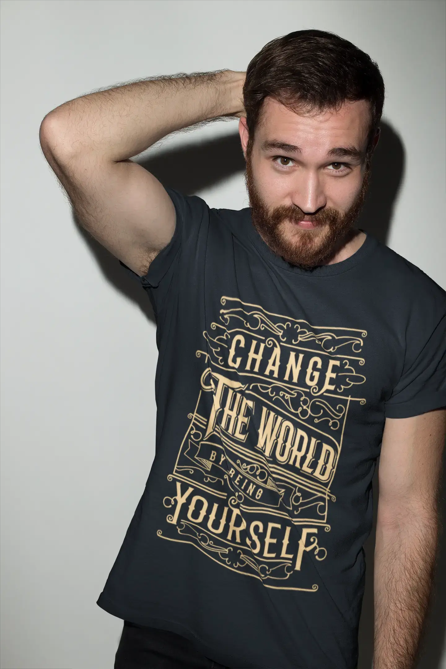 Men's T-Shirt Change The World Being Yourself Motivational Vintage Gift