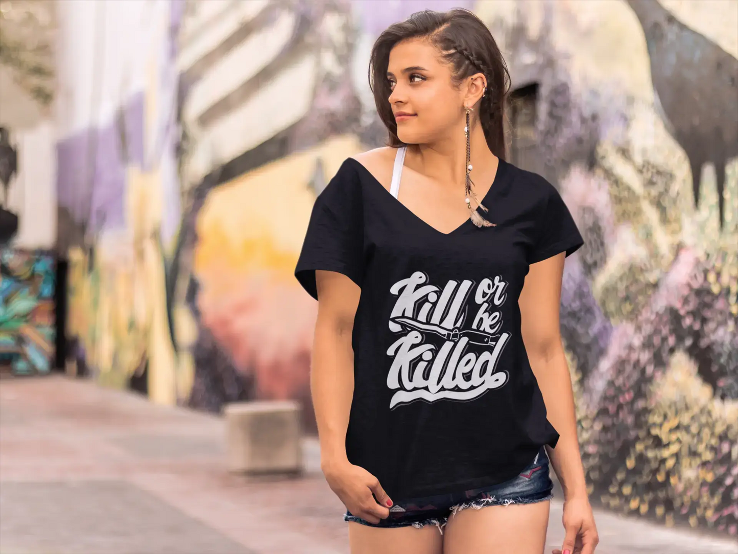 ULTRABASIC Women's T-Shirt Kill Or Be Killed - Trust No One Inspiring Slogan Tee