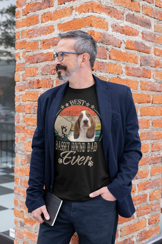 ULTRABASIC Men's Graphic T-Shirt Best Basset Hound Dad Ever - Dog Fist Shirt