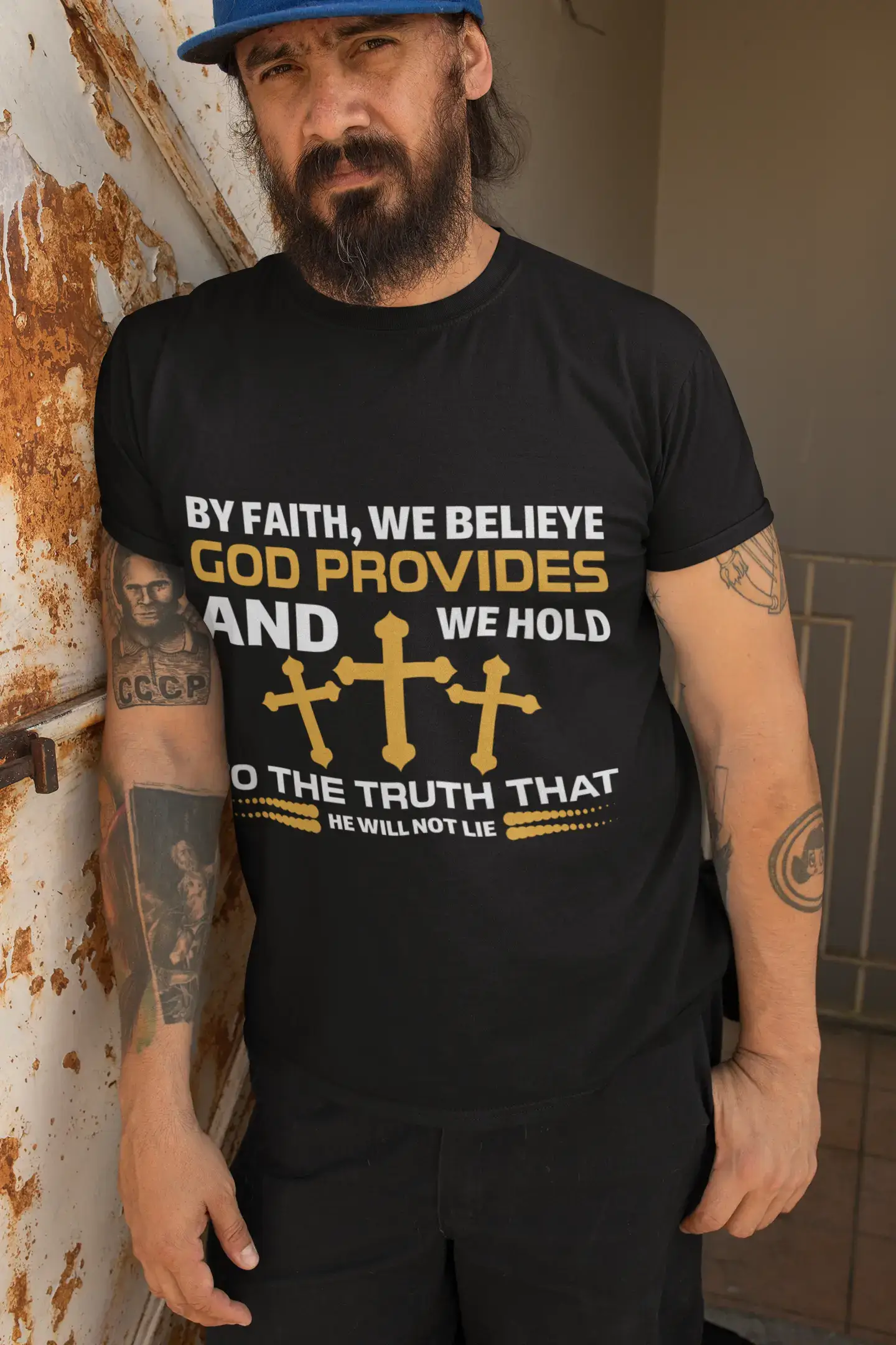 ULTRABASIC Men's T-Shirt We Believe God Provides - Christian Religious Shirt