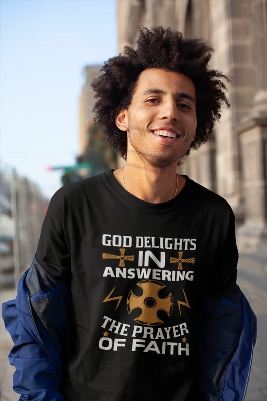 ULTRABASIC Men's Religious T-Shirt God Delights Answering the Prayer of Faith