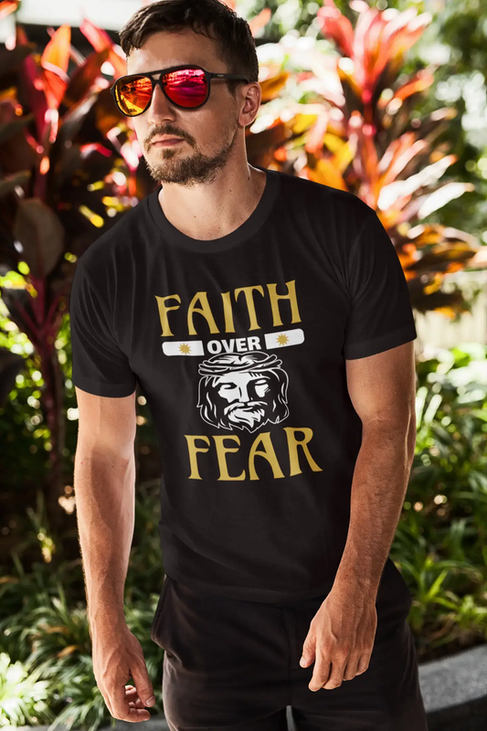 ULTRABASIC Men's T-Shirt Faith Over Fear - Christian Religious Shirt
