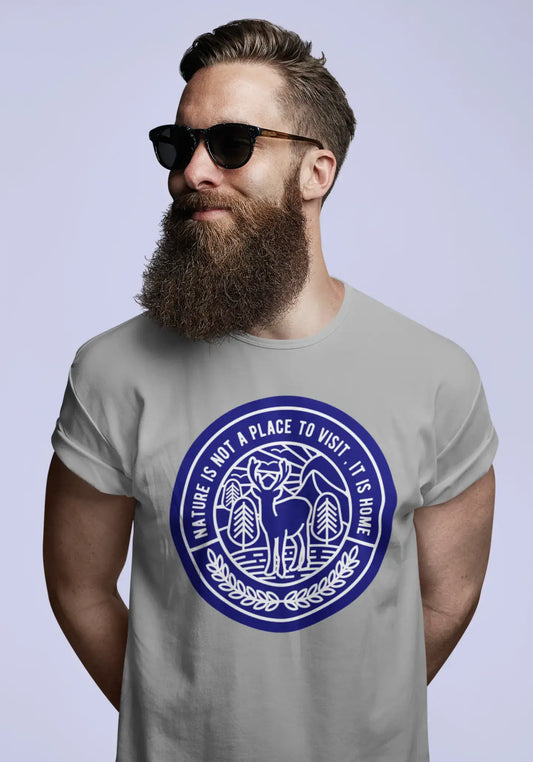 ULTRABASIC Men's Graphic T-Shirt Nature is Home - Deer Adventure Shirt for Men