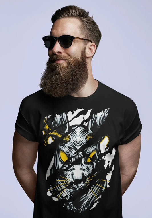ULTRABASIC Men's Torn T-Shirt Angry Animal - Urban Vintage Graphic Shirt for Men