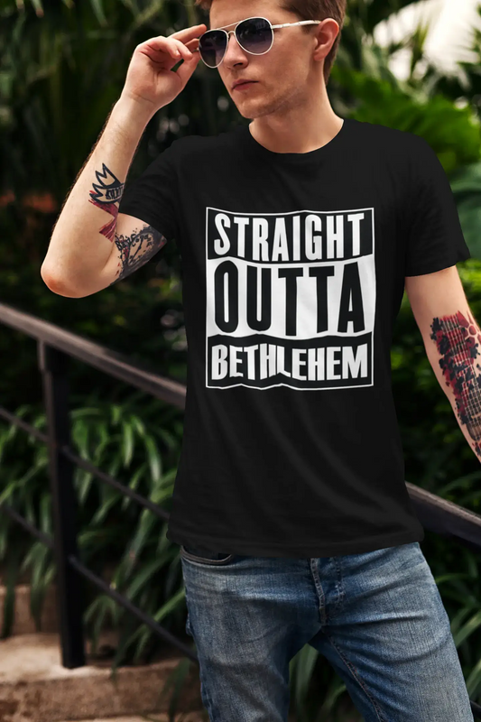 ULTRABASIC Men's Religious T-Shirt Straight Outta Betlehem - God Jesus Christ Shirt
