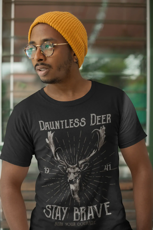 ULTRABASIC Men's Graphic T-Shirt Dauntless Deer - Stay Brave Shirt for Men