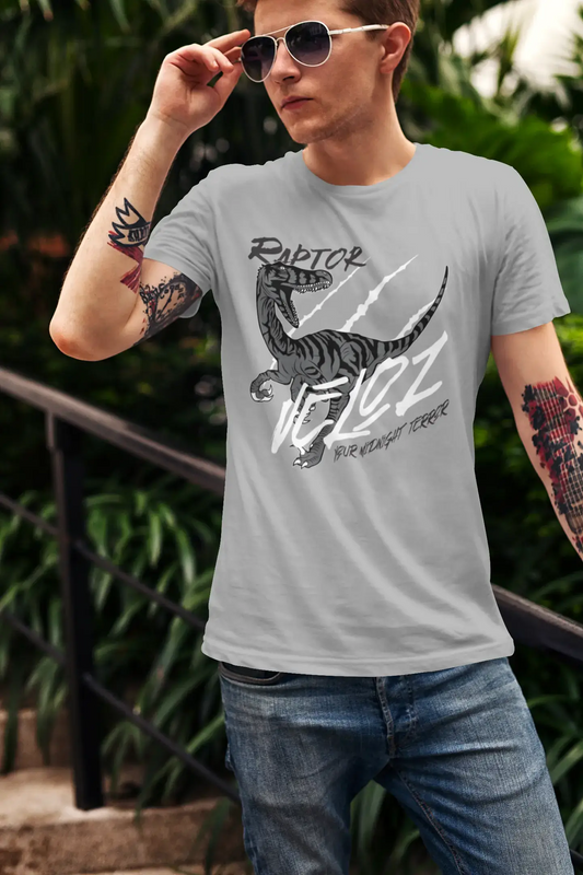 ULTRABASIC Men's Graphic T-Shirt Raptor Veloz - Midnight Nightmare Shirt for Men