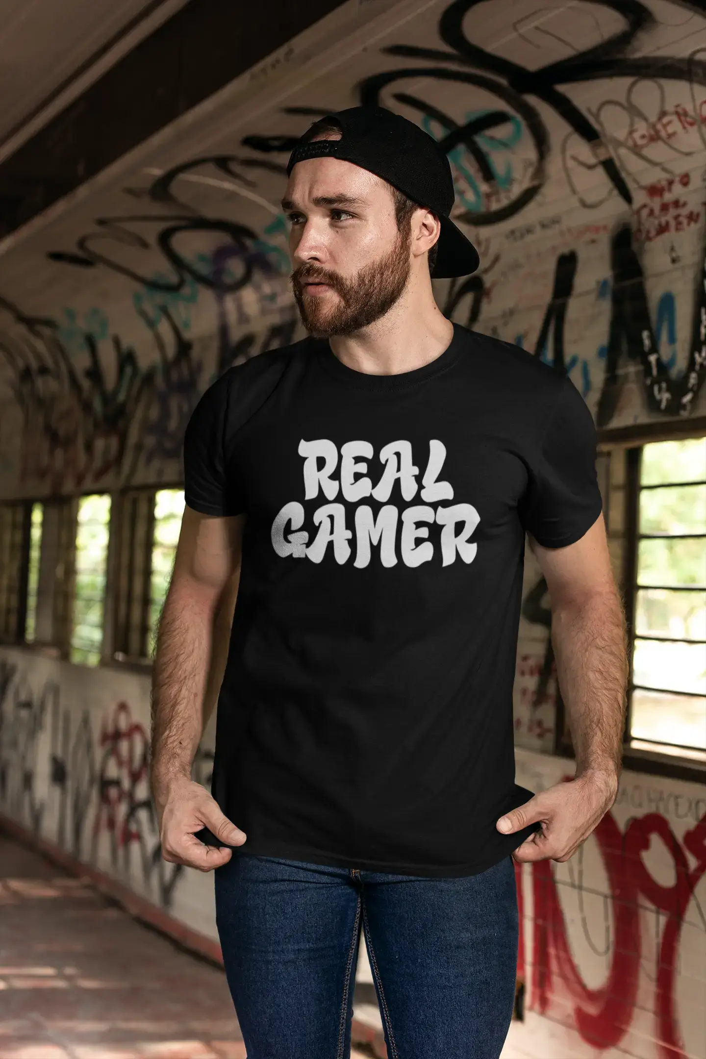 ULTRABASIC Men's Gaming T-Shirt - Real Gamer Vintage - Funny Adult Shirt