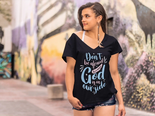 ULTRABASIC Women's T-Shirt God Is On Your Side - Motivational Quote - Vintage