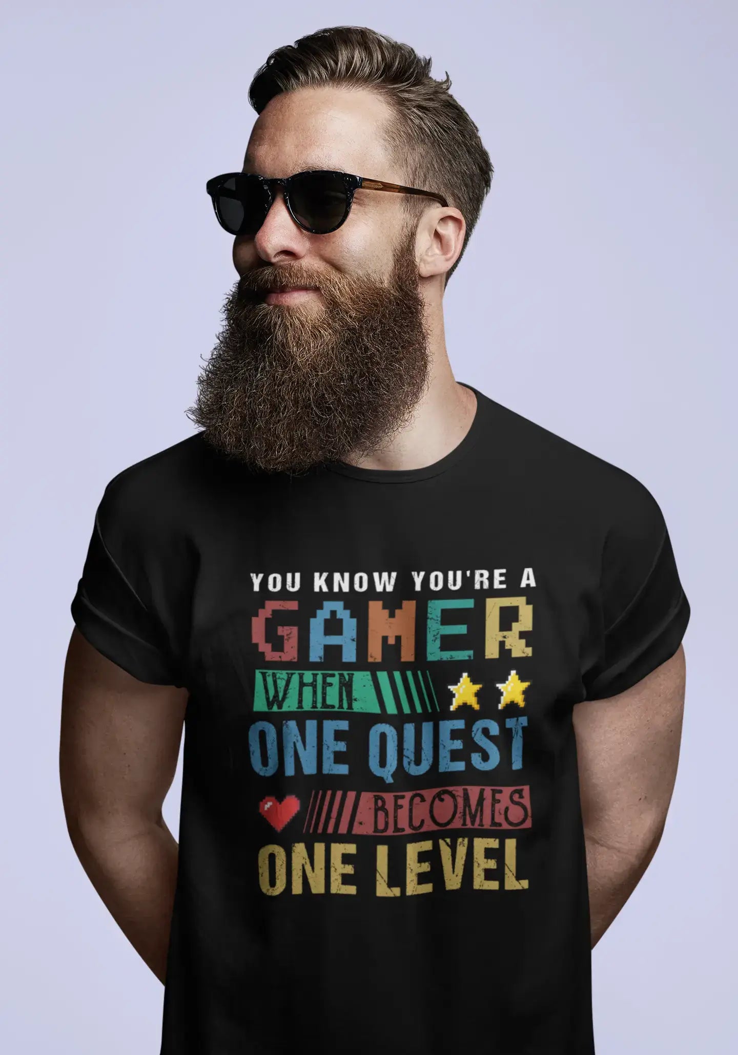 ULTRABASIC Men's T-Shirt One Quest Becomes One Level - Gaming Quote - Joke Tee