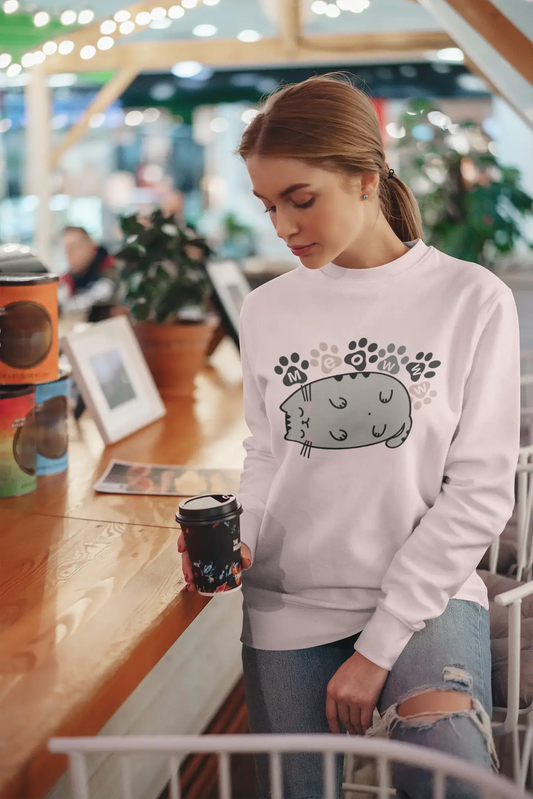 ULTRABASIC Graphic Women's Sweatshirt Lazy Cat - Cat Paws - Cute Sully