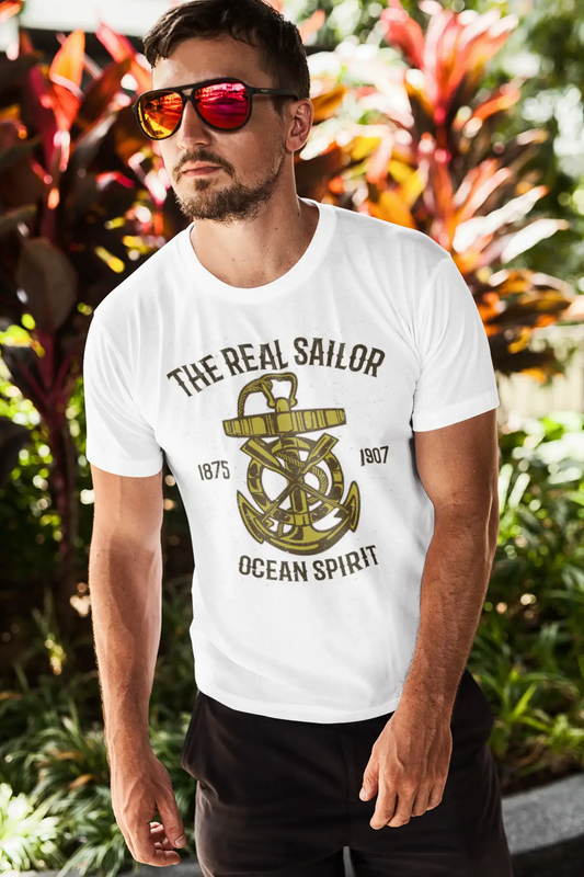 ULTRABASIC Men's Graphic T-Shirt The Real Sailor - Ocean Spirit Anchor Tee Shirt
