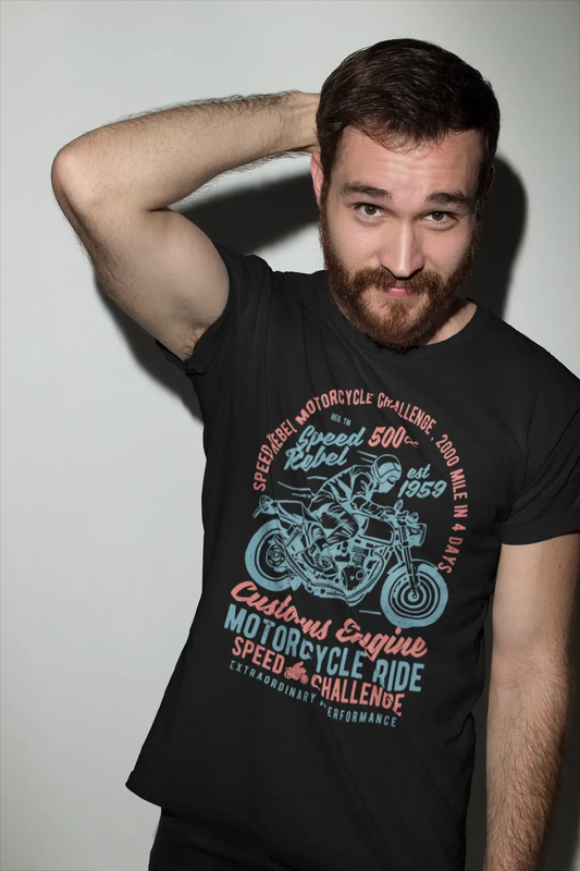 ULTRABASIC Men's T-Shirt Speed Rebel Motorcycle 1959 - Custom Engine Ride Tee Shirt