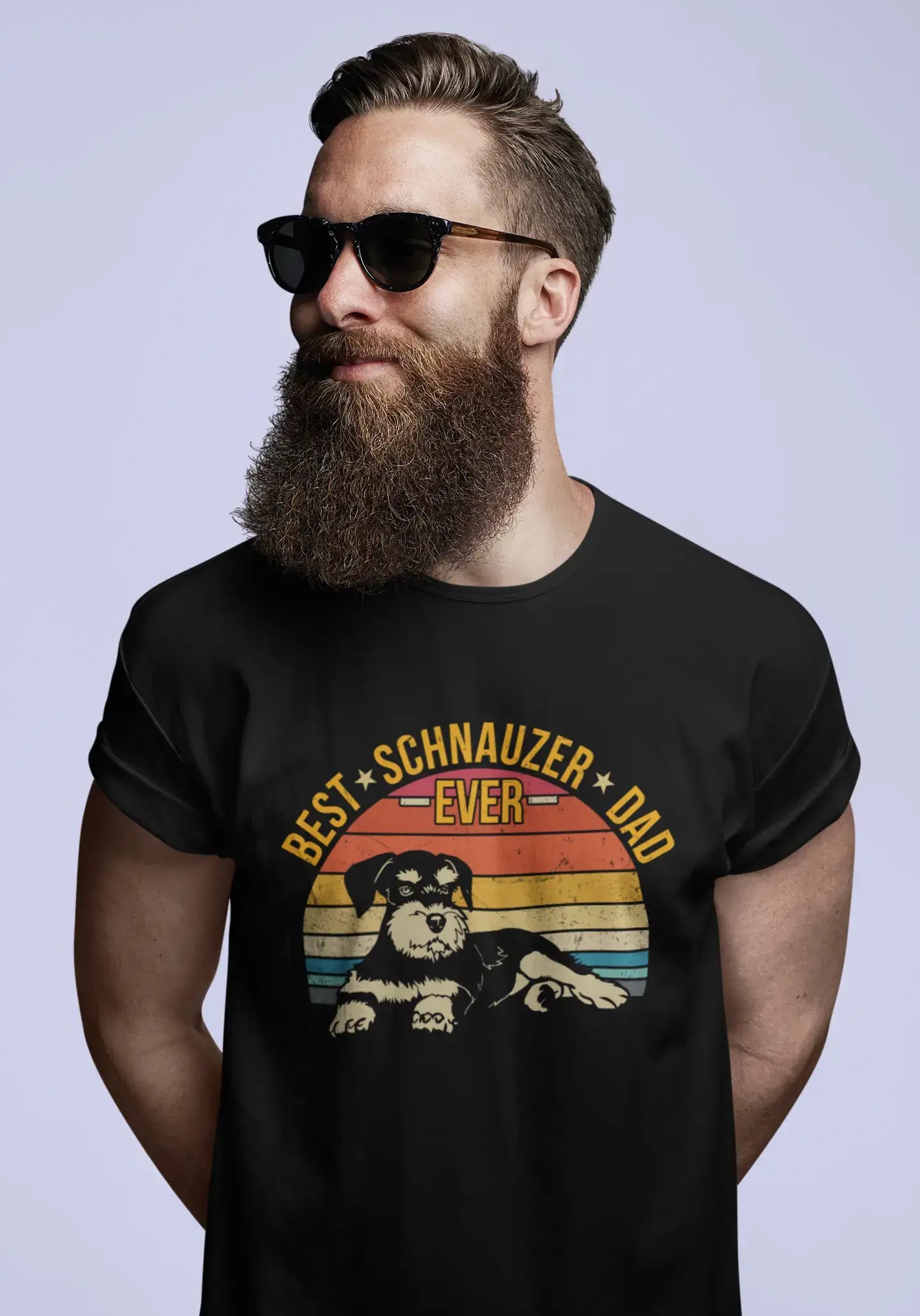 ULTRABASIC Men's Graphic T-Shirt Best Schnauzer Dad Ever - Funny Dog Shirt
