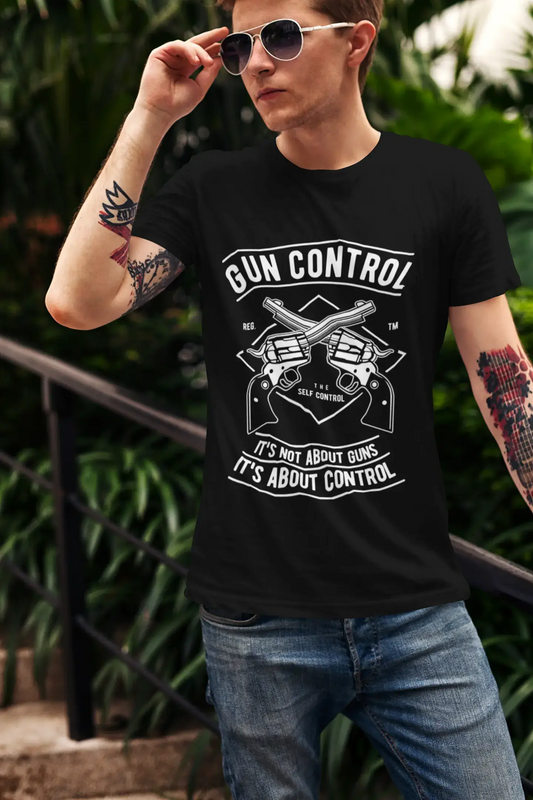 ULTRABASIC Men's T-Shirt Gun Control It's Not About Guns It's About Control Tee Shirt