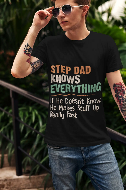ULTRABASIC Men's Graphic T-Shirt Step Dad Knows Everything - Vintage Shirt
