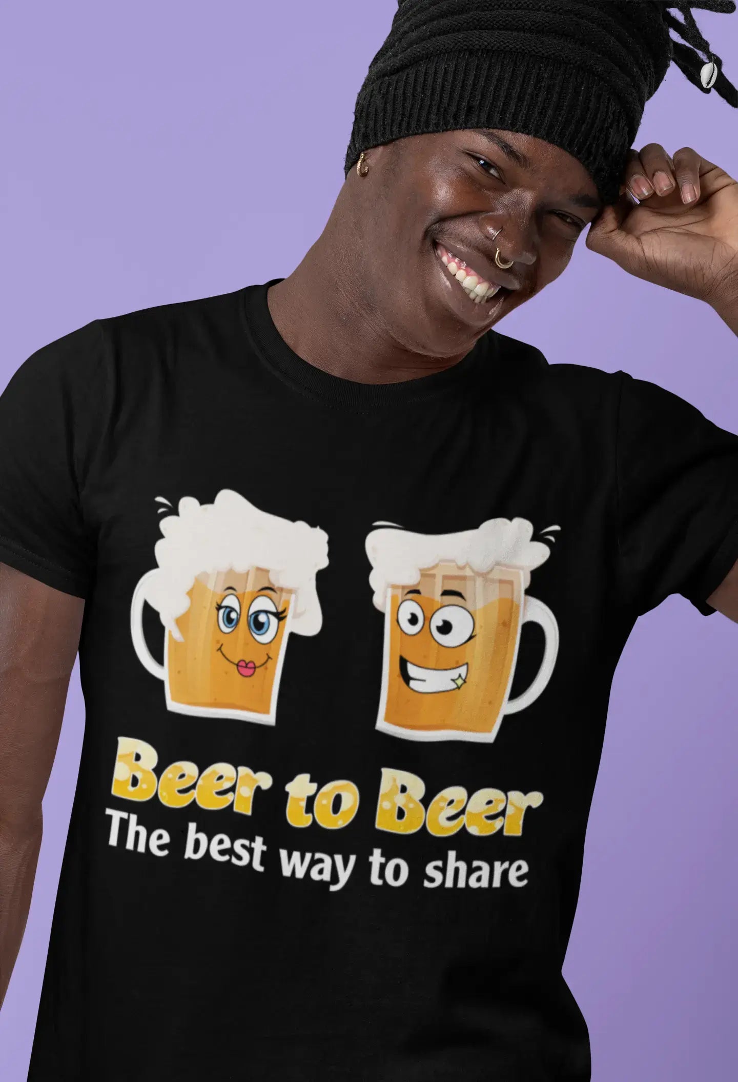 ULTRABASIC Men's T-Shirt Beer to Beer Best Way to Share - Funny Alcohol Lover Tee Shirt