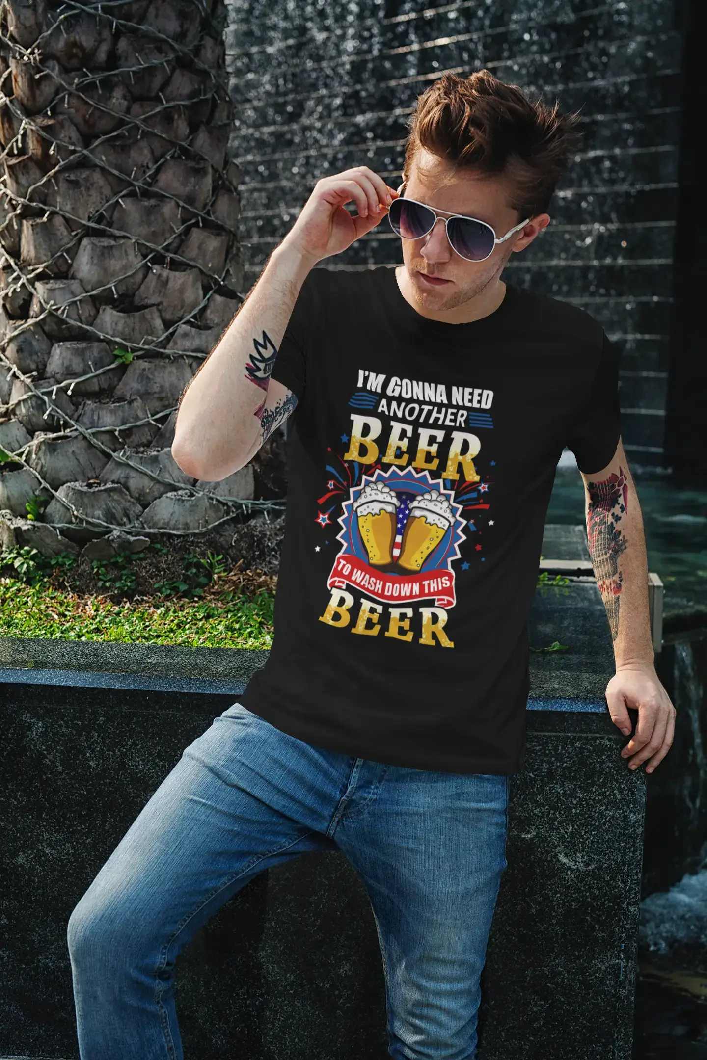 ULTRABASIC Men's T-Shirt I'm Gonna Need Another Beer to Wash Down This Beer - Funny Saying Alcohol Lover Tee Shirt