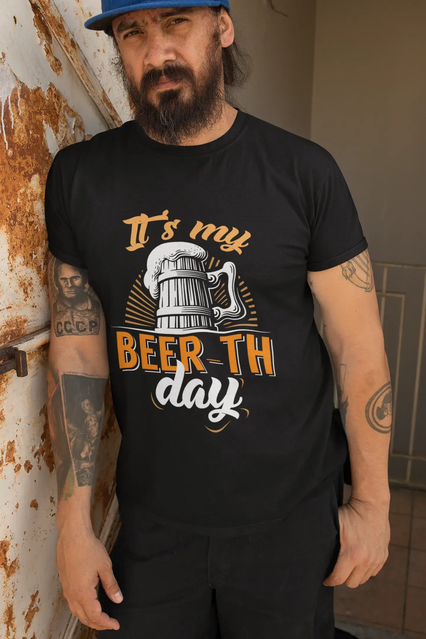 ULTRABASIC Men's Novelty T-Shirt It's My Beer-th Day - Beer Lover Birthday Tee Shirt for Men