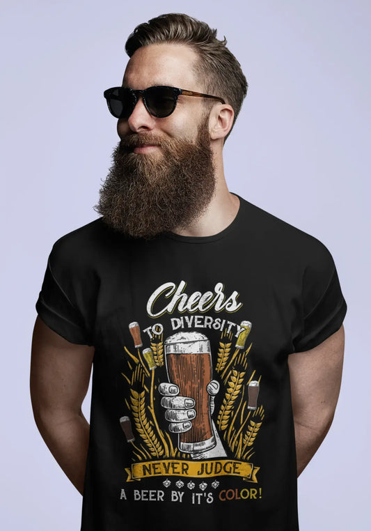 ULTRABASIC Men's T-Shirt Cheers to Diversity Never Judge Beer by It's Color - Beer Lover Tee Shirt