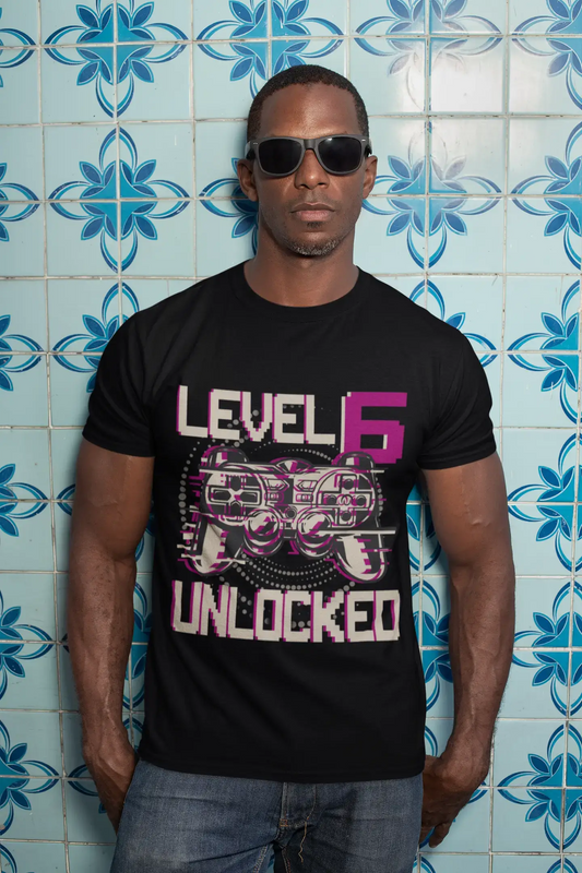 ULTRABASIC Men's Gaming T-Shirt Level 6 Unlocked - Funny Gamer 6th Birthday Tee Shirt