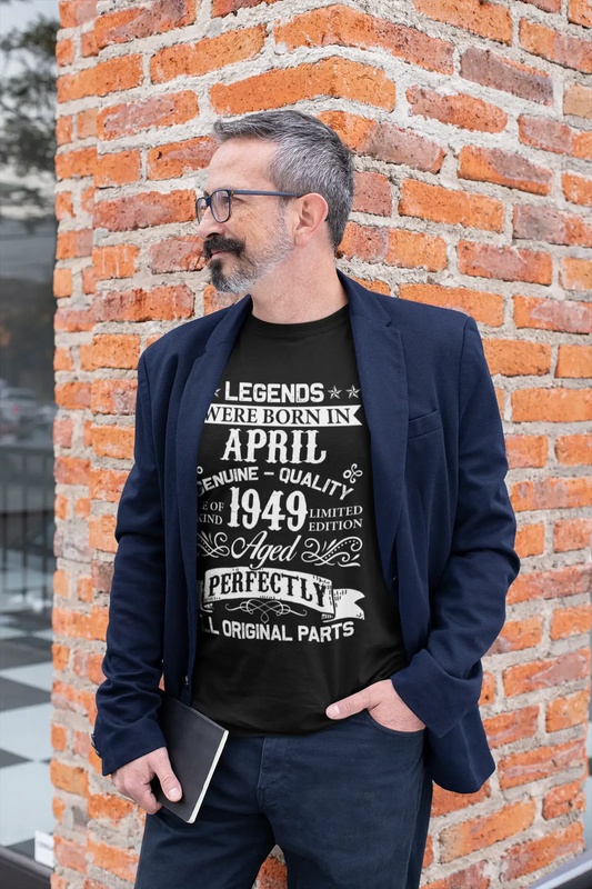 ULTRABASIC Men's Vintage T-Shirt Legends were Born in April 1949 Aged Perfectly - 72nd Birthday Gift Tee Shirt