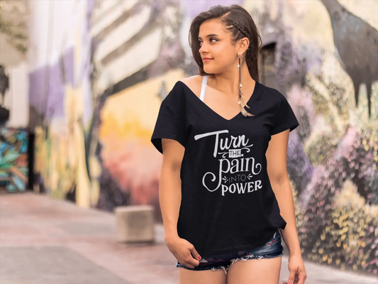 ULTRABASIC Women's T-Shirt Turn the Pain Into Power - Short Sleeve Tee Shirt Tops