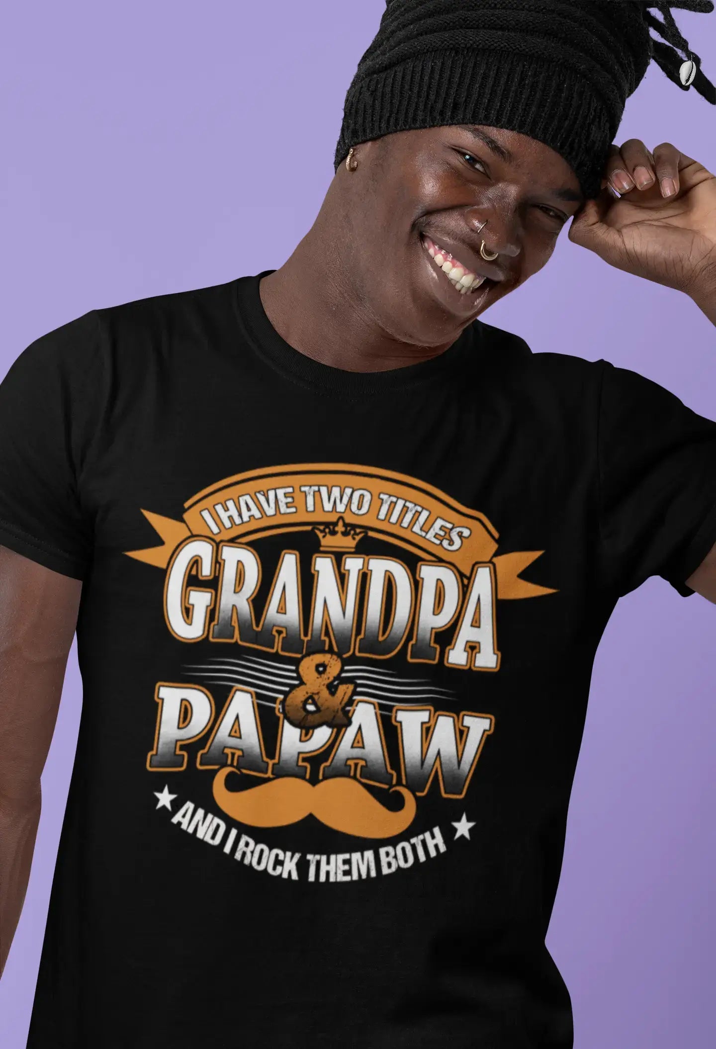 ULTRABASIC Men's Novelty T-Shirt I Have 2 Titles Grandpa and Papaw Tee Shirt