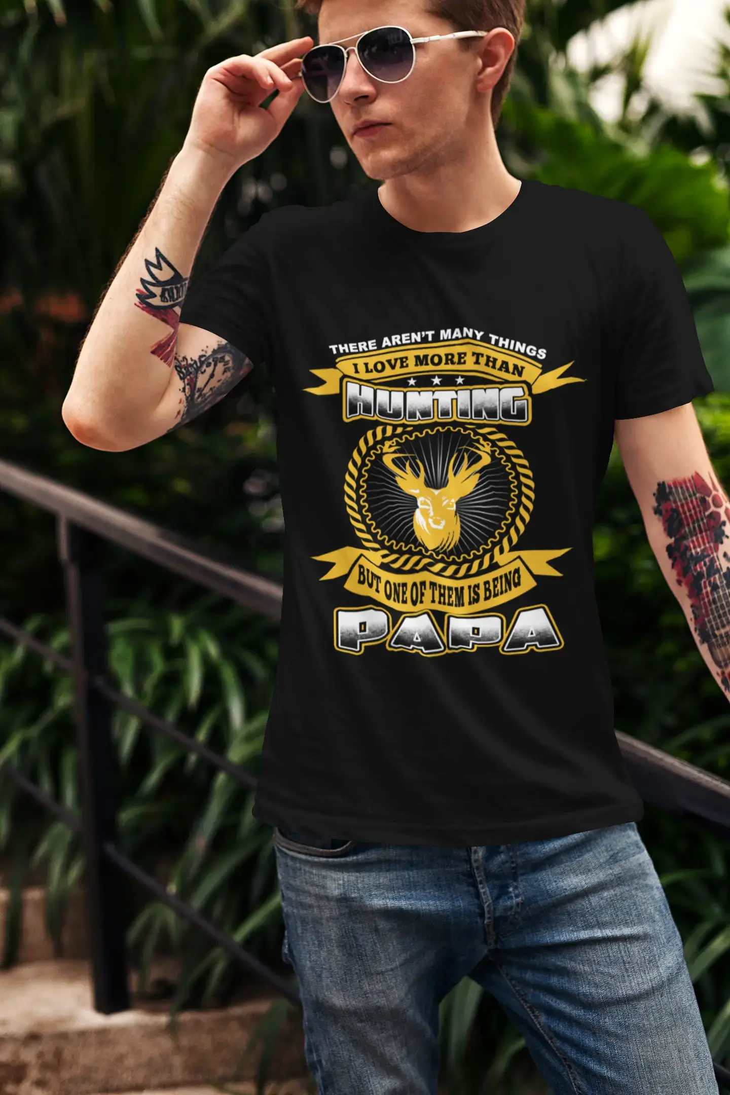 ULTRABASIC Men's T-Shirt Hunting Papa - Funny Joke Father Tee Shirt